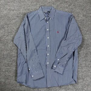 Polo Ralph Lauren Blake Gingham Button Down Shirt Men's XXL Blue Long Sleeve